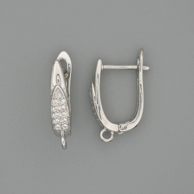 Sztyfty do kolczyków ze srebrzystego metalu 17×4 mm — para