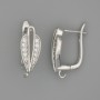 Sztyfty do kolczyków ze srebrzystego metalu 19×7 mm - para