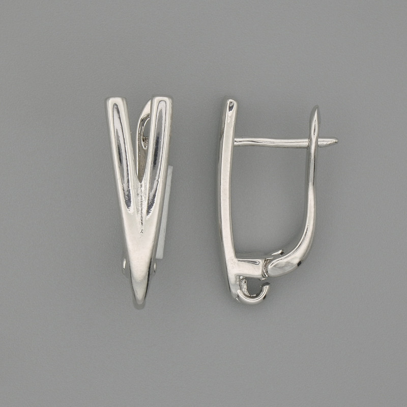 Bigle do kolczyków z metalu o srebrzystym połysku 19×6 mm – para