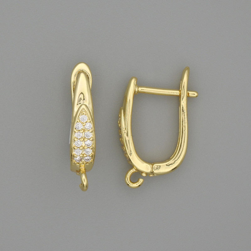 Złociste haczyki do kolczyków 17×4 mm – para