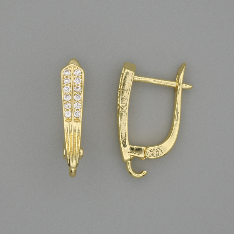 Haczyki do kolczyków z metalu złoconego 20×3 mm - para