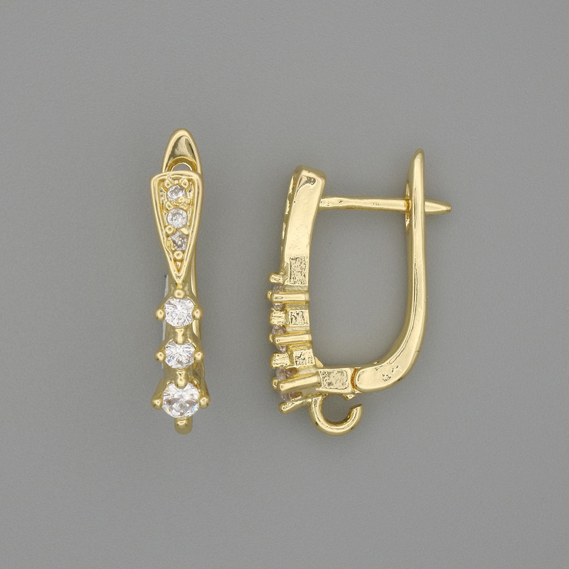 Sztyfty do kolczyków z złocistego metalu, 19×3,5 mm – para
