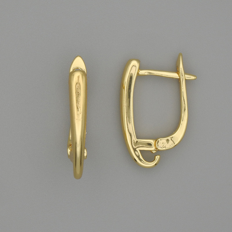 Zawieszki do kolczyków z metalicznego złocistego koloru, 18×3 mm – para