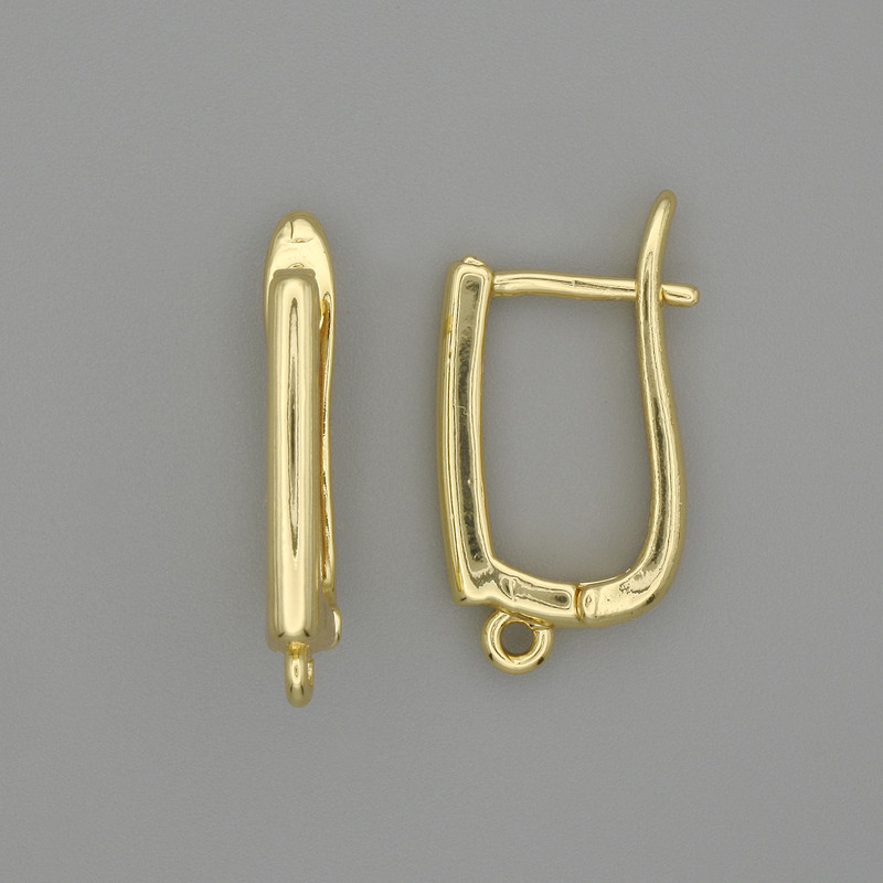 Haczyki do kolczyków z złocistego metalu 19×2,5 mm – para
