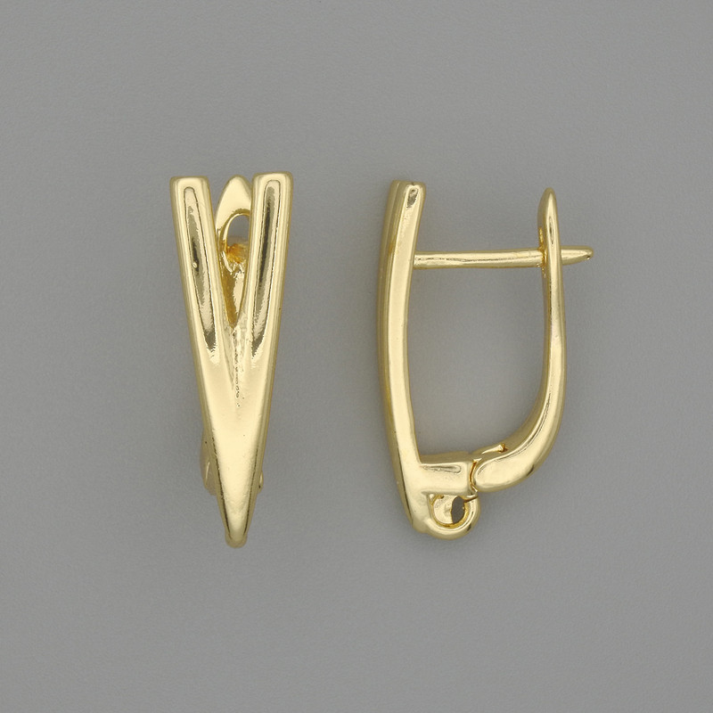 Sztyfty do kolczyków z złocistego metalu 19×5,5 mm — para