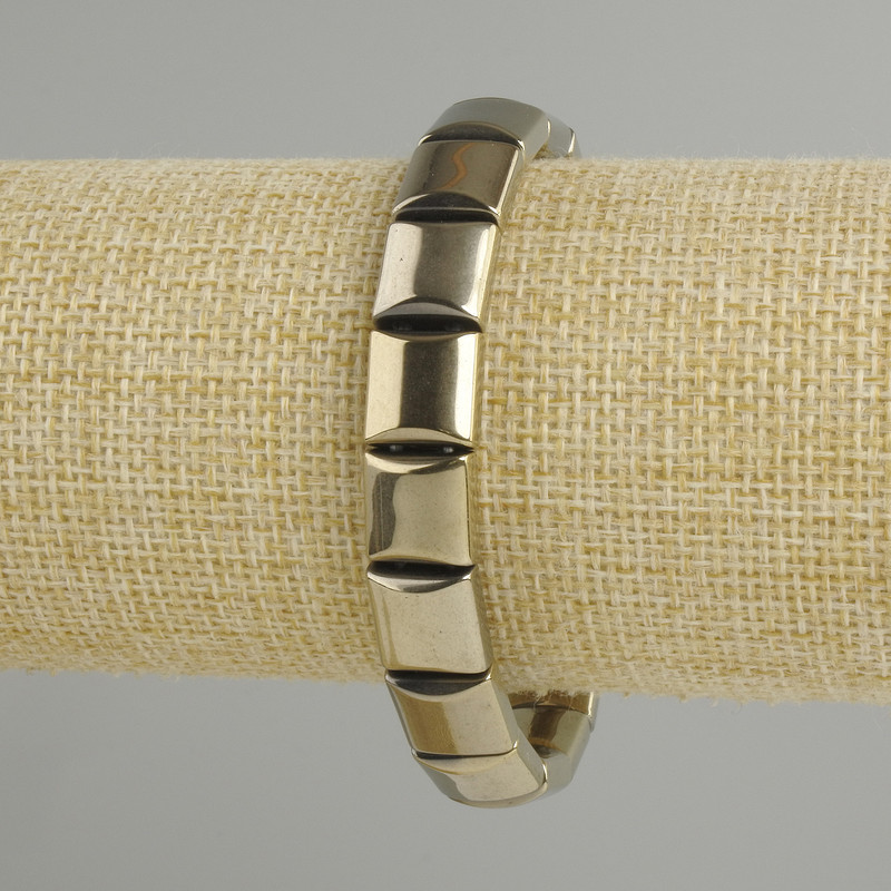 Bransoletka z hematytu, ogniwa łańcuchowe, średnica 10,5 × 10,5 mm ± kolor złoty, długość 18 cm ±, elastyczna