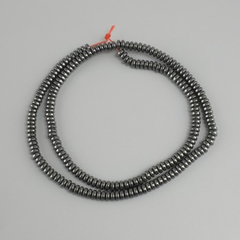 Koraliki hematytu rondelowe, 4×2 mm, długość około 40 cm