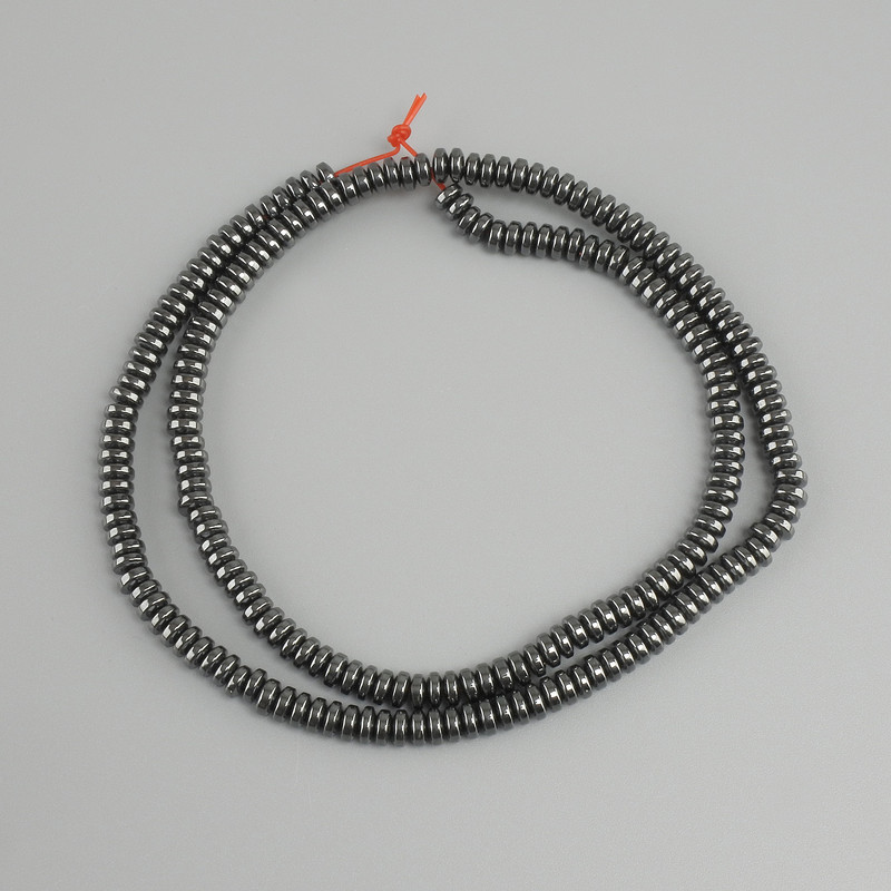 Koraliki hematytu rondelowe, 4×2 mm, długość około 40 cm