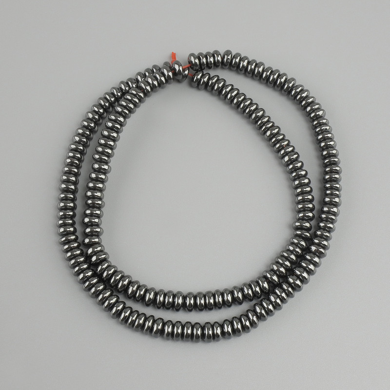 Koraliki hematyt w kształcie rondeli, średnica 4×2 mm, długość ok. 40 cm (+/-)