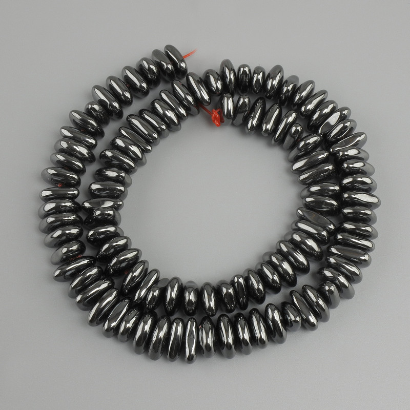 Koraliki hematytu fasetowane, średnica 12×4 mm ±, długość 40 cm