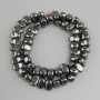 Koraliki hematytu w kształcie galty fasetowanej, średnica 11-12×7 mm, 5-8 mm ±, długość 39 cm ±