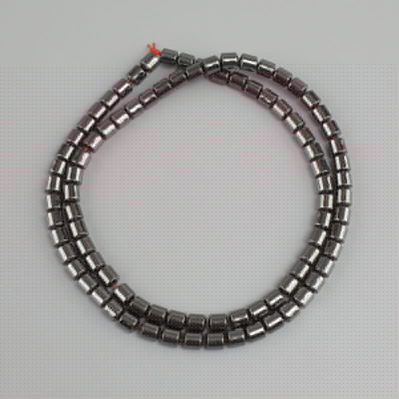 Koraliki hematytu cylindryczne, średnica 4×4 mm, długość 40 m
