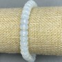 Bransoletka z kamieniem księżycowym i opalitowym fasetowanym rondlem, średnica 8×5 mm, długość 18 cm, na elastycznej gumce