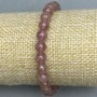 Bransoletka z kwarcu truskawkowego, gładkie kulki, średnica 7 mm ±, długość 18 cm ±, elastyczna