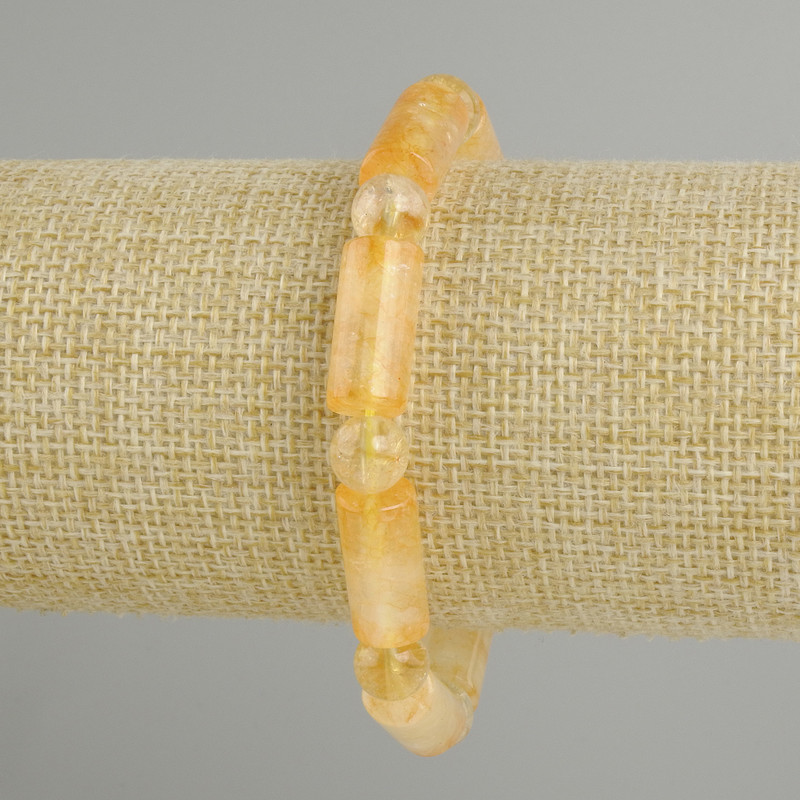 Bransoletka z cytryną w cylindrach, średnica 18×8 mm, długość 18 cm, elastyczna