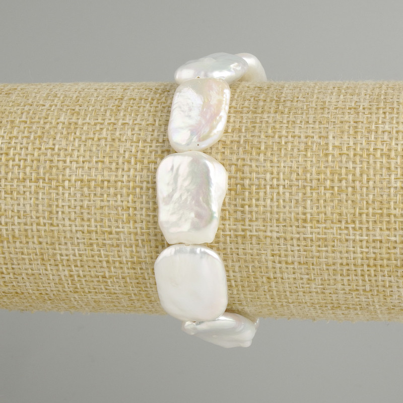 Bransoletka z barokowych pereł, średnica 18–21×13, 5–16 mm ±, długość 18 cm ± elastyczna