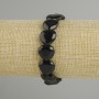 Bransoletka z czarnego agatu w kształcie serca, średnica 14 mm ±, długość 18 cm ±, na elastycznym sznurku