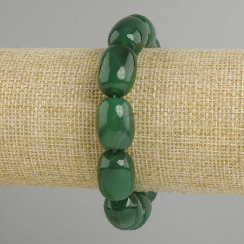 Bransoletka z agatu w formie beczkowej, średnica 18×13 mm ±, długość 18 cm ±, na gumce elastycznej