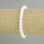 Bransoletka z lawy, kolor biały, średnica 6 mm, długość 18 cm, elastyczna
