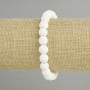 Bransoletka z lawy w kolorze białym, średnica 8 mm, długość 18 cm, elastyczna