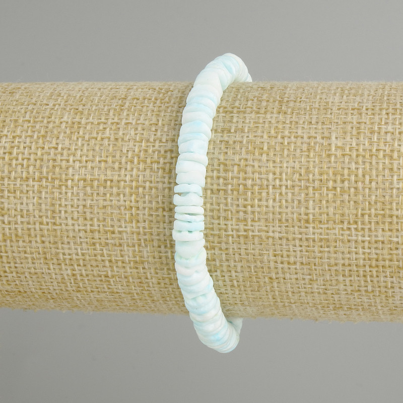 Bransoletka z nieobrobionej muszli Skafarki w formie rondla, średnica 6×1,5–2 mm ±, długość 18 cm ±, elastyczna