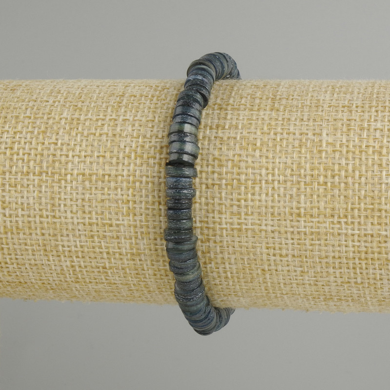 Bransoletka z muszli Skafarka rondel, średnica 6×1,5–2 mm, długość 18 cm, elastyczna
