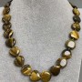 Naszyjnik z Tygrysiego Oka w kształcie serca 16 mm ±, długość 45 cm ± z zapięciem