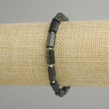 Bransoletka ze szmaragdu fasetowanego, średnica 10–11×6 mm, długość 18 cm, na elastycznej nici