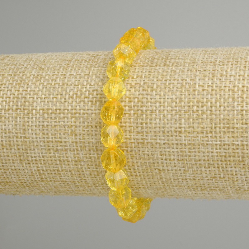 Bransoletka z cytrynem wielokątnym, średnica 8×7 mm+-, długość 18 cm+- elastyczna