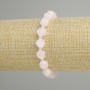 Bransoletka z różowego kwarcu, fasetowany romb, średnica 8×7 mm ±, koraliki 3 mm ±, długość 18 cm ±, elastyczna