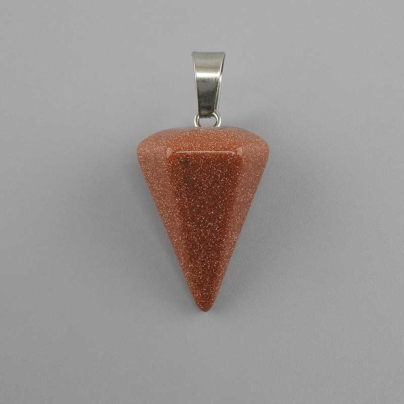 Wisiorek wahadło z awenturytu – złoty piasek 28×20×14 mm+
