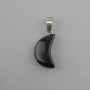 Wisiorek agat czarny w kształcie księżyca 11×18×5×28 mm+
