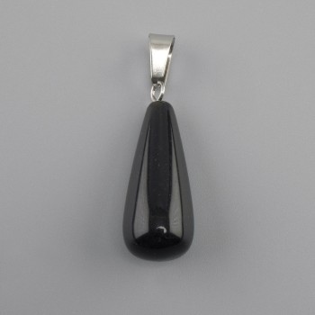 Wisiorek Kropla czarny agat 10×26×36 mm+