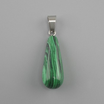Wisiorek Kropla Malachit 10x26x36mm+