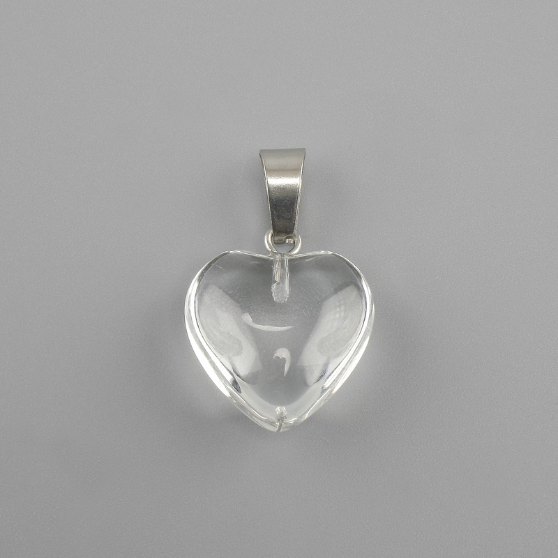 Wisiorek Serce ze szkła 16×16×25 mm+