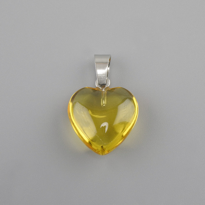 Wisiorek „Serce” z barwionego szkła 16×16×25 mm+