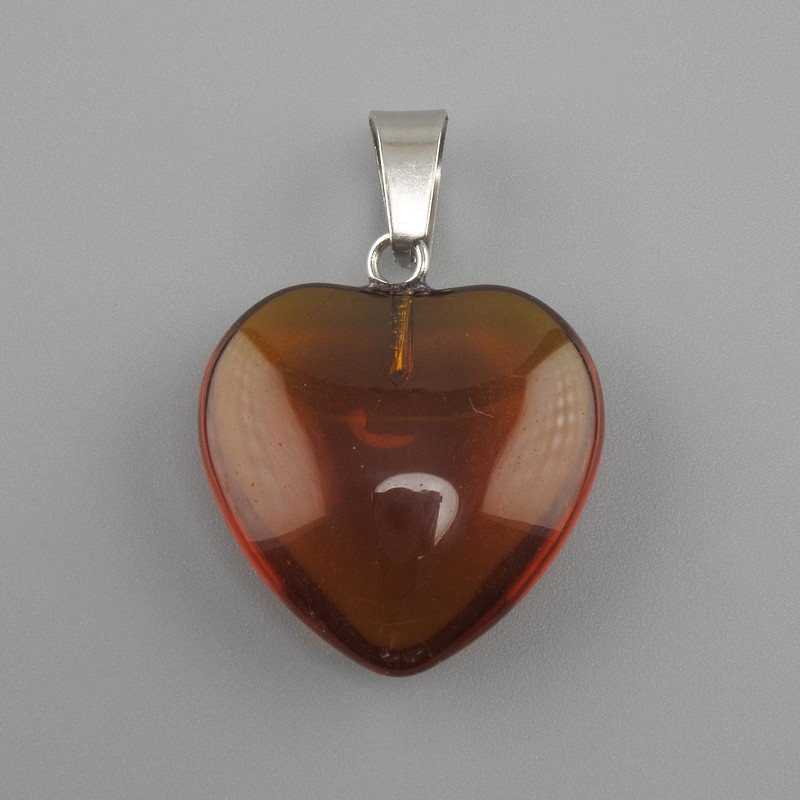 Wisiorek Serce z tonowanego szkła 16×16×25 mm+