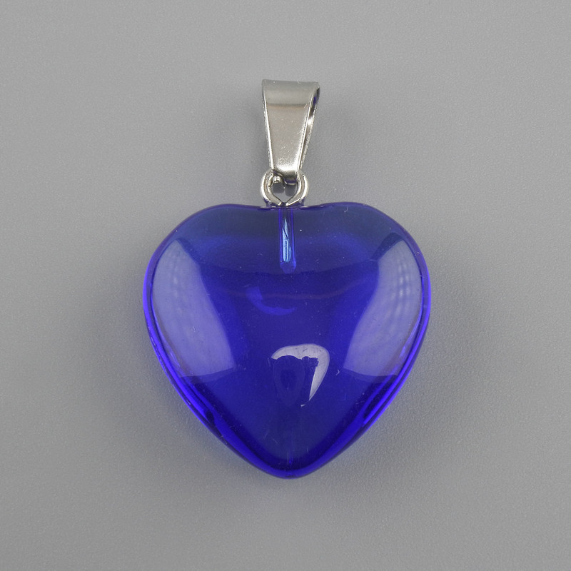 Wisiorek Serce tonowane szkło 20×20×6×30 mm+