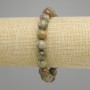 Bransoletka Fuksyt z Rubinowymi wtrąceniami, gładkie kulki, średnica 10 mm ±, długość 18 cm ±, elastyczna