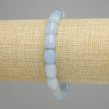 Bransoletka akwamarynu barilo, średnica 10, 5–11×9 mm +-, długość 18 cm +- stretch