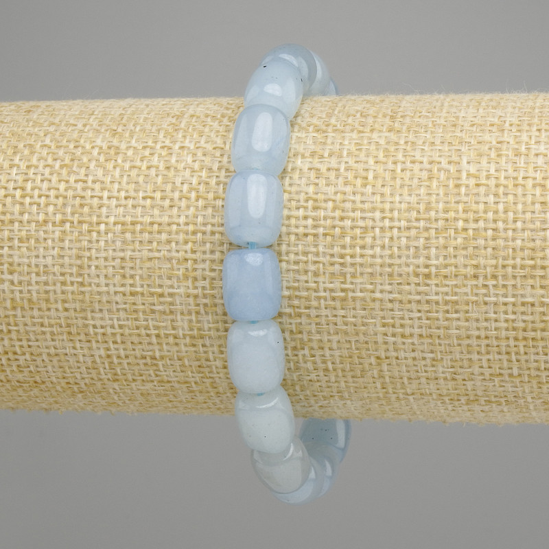 Bransoletka akwamarynu barilo, średnica 10, 5–11×9 mm +-, długość 18 cm +- stretch
