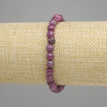 Bransoleta Rubin fasetowana kuleczka, średnica 6 mm, długość 18 cm, elastyczna