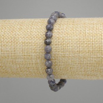 Bransoletka Szafir fasetowany kuleczka, średnica 6mm+-, długość 18cm +- stretch