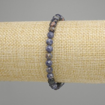 Bransoletka Szafir fasetowany kuleczka, śr 6mm+-, długość 18cm +- elastynowa