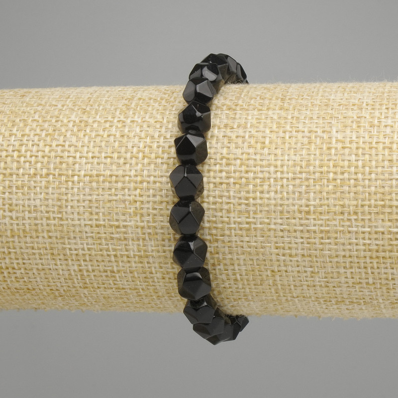 Bransoletka z agatą wieloaspektową, średnica 7×7mm ±, długość 18cm ±, elastyczna