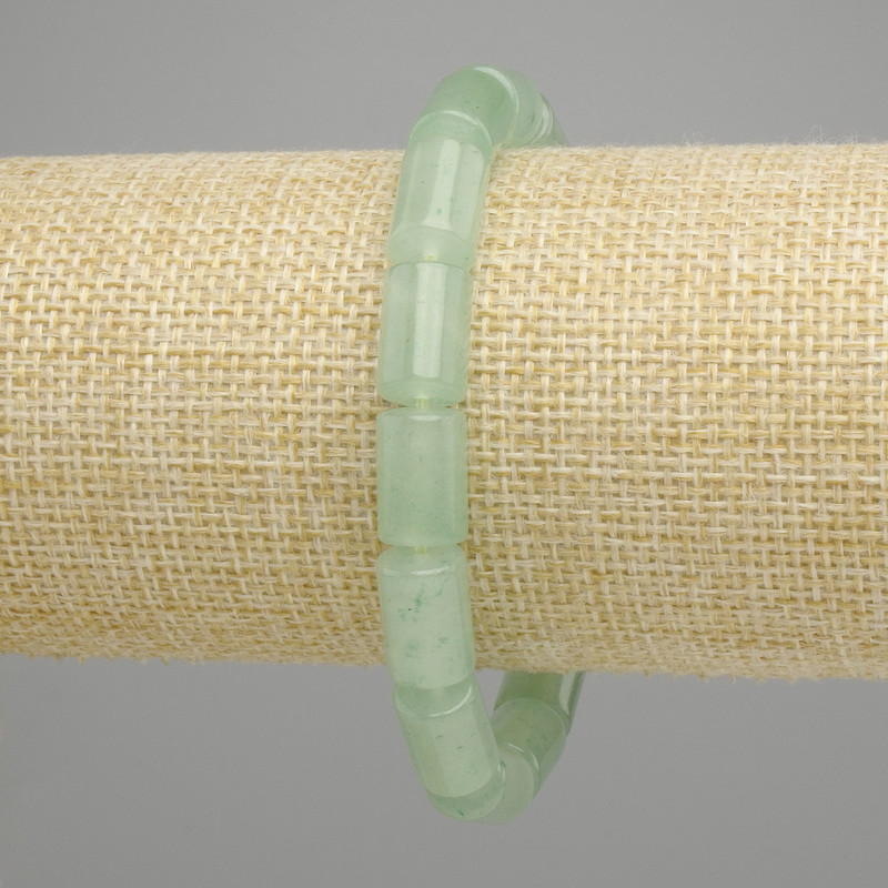 Bransoletka Nefryt cylindryczny, średnica 12×8 mm, długość 18 cm, elastyczna
