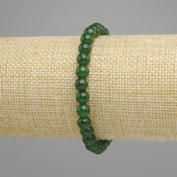 Bransoletka Chrysoprase kulka gładka, średnica 6,5 mm, długość 18 cm, elastyczna