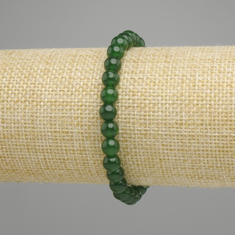 Bransoletka Chrysoprase kulka gładka, średnica 6,5 mm, długość 18 cm, elastyczna
