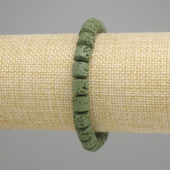 Bransoleta lawa cylindryczna, średnica 8x8mm±, kolor zielony, długość 18cm ± elastyczna