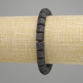 Bransoletka Lawa cylinder, średnica 8×8 mm+- kolor czarny, długość 18 cm +- elastyczna